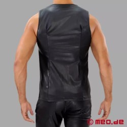 Débardeur en cuir zippé fétiche de TOF Paris
