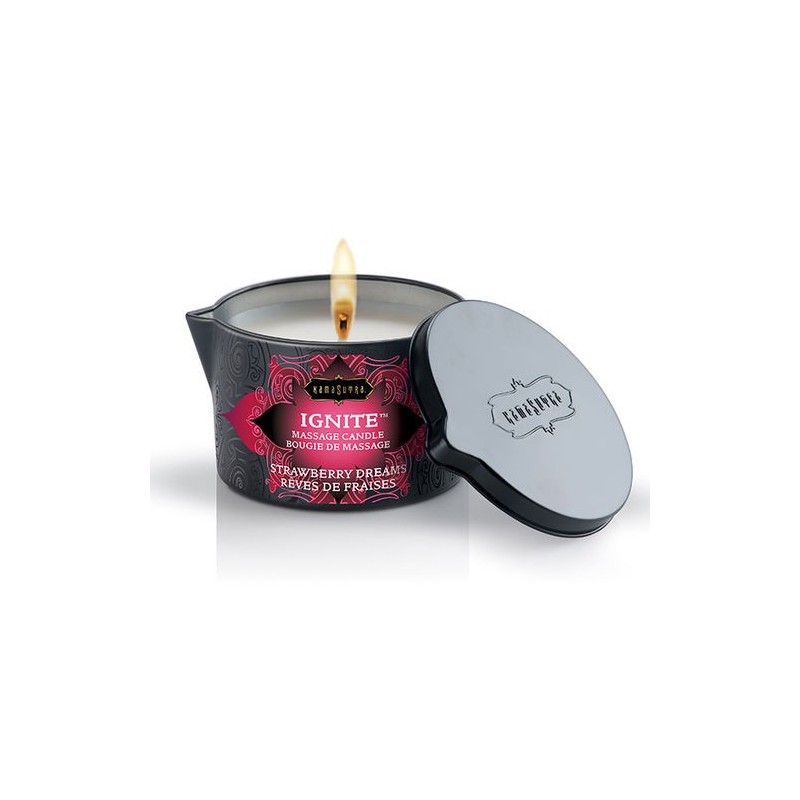 Bougie de massage fraises Kamasutra