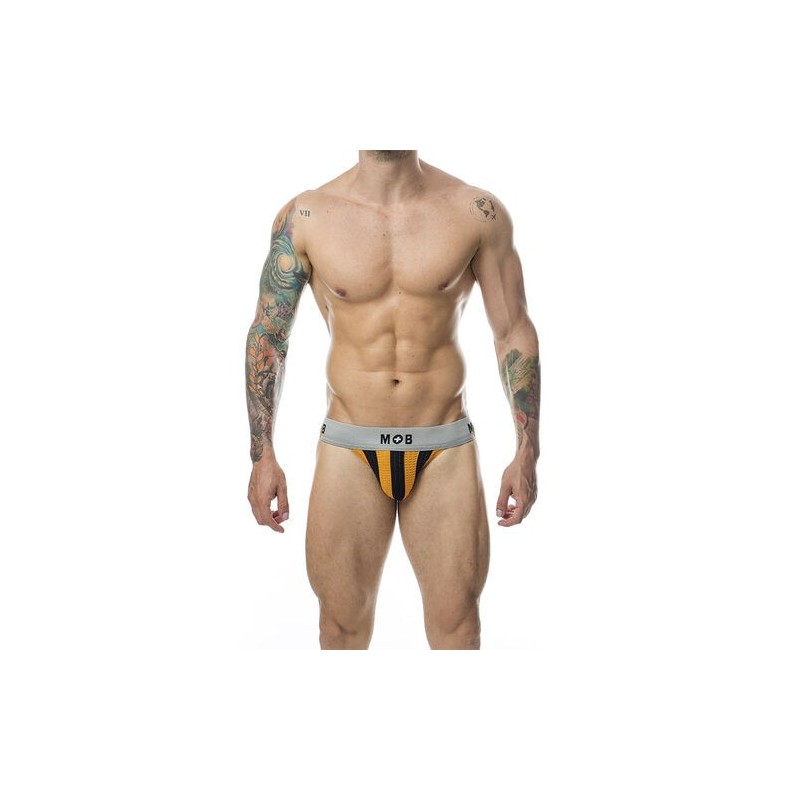 Jockstrap rayures noir orange MOB