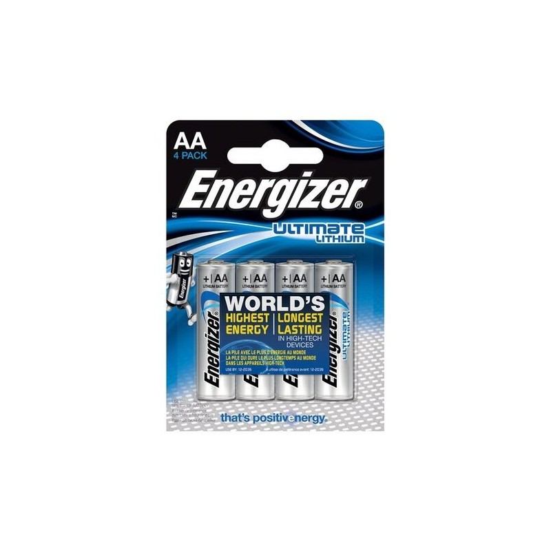Piles Lithium AA LR6 x4 Ultimate Energizer