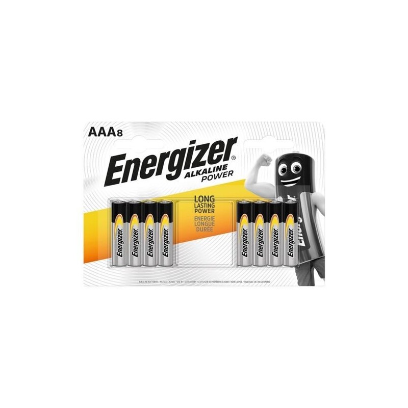 Piles Alcalines AAA LR03 x8 Power Energizer