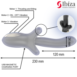 Vibrateur effet poussant et mordant Ibiza