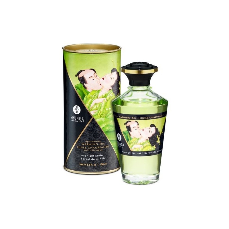 Huile de massage effet chaud sorbet de minuit Shunga