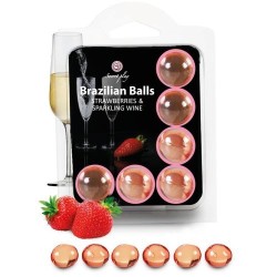 Set de 6 boules brésiliennes fraise cava