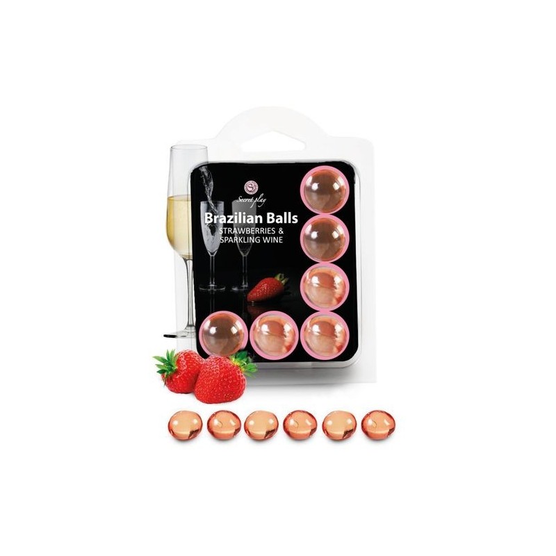 Set de 6 boules brésiliennes fraise cava