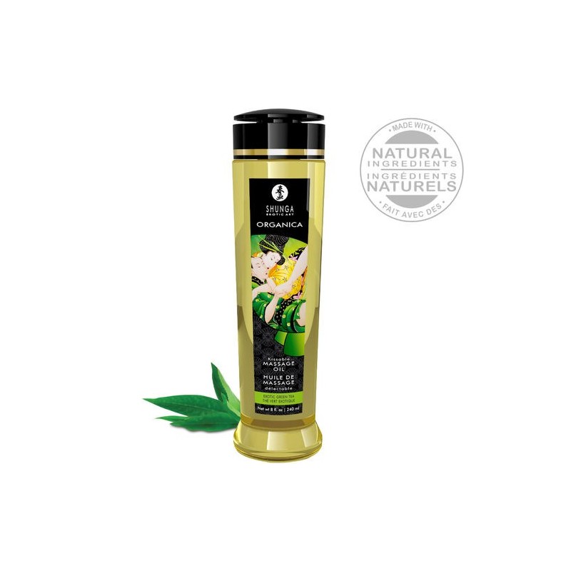 Huile de massage BIO Thé vert Shunga