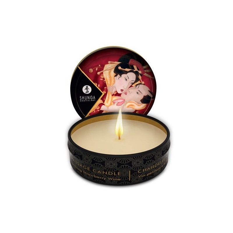 Bougie de massage fraises cava Shunga