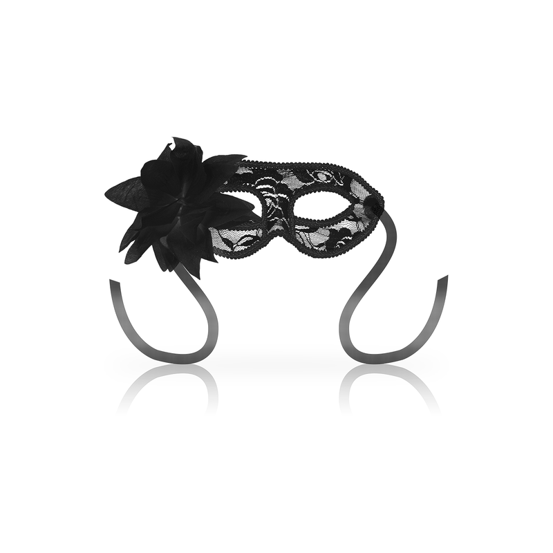 Masque dentelle et fleur noir