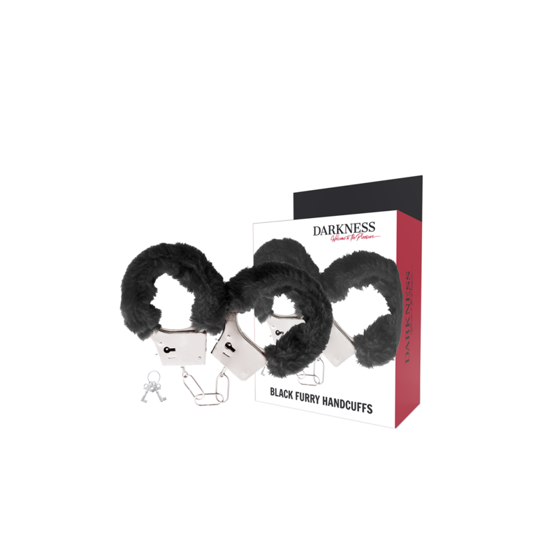 Menottes en métal fourrure noire Darkness
