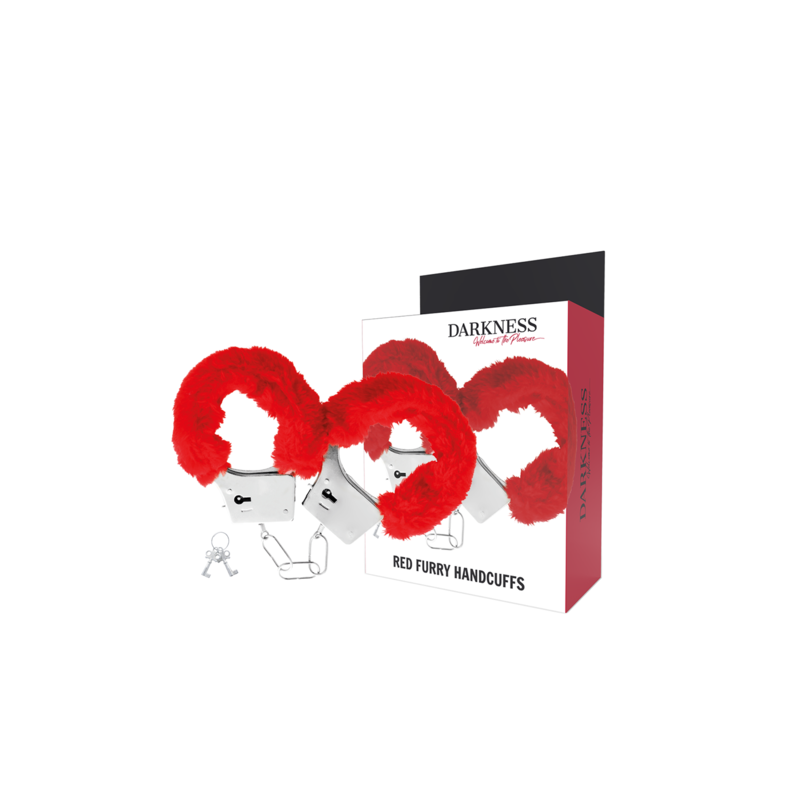 Menottes en métal fourrure rouge Darkness