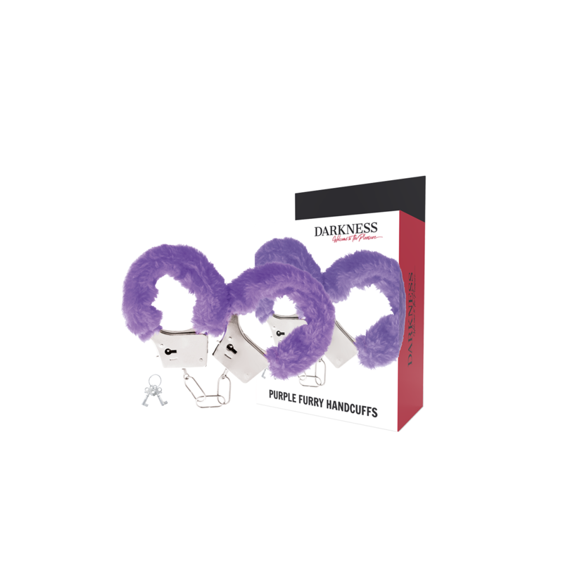 Menottes en métal fourrure lilas Darkness