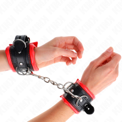 Bracelets lourds doublés de fourrure rouge Kink
