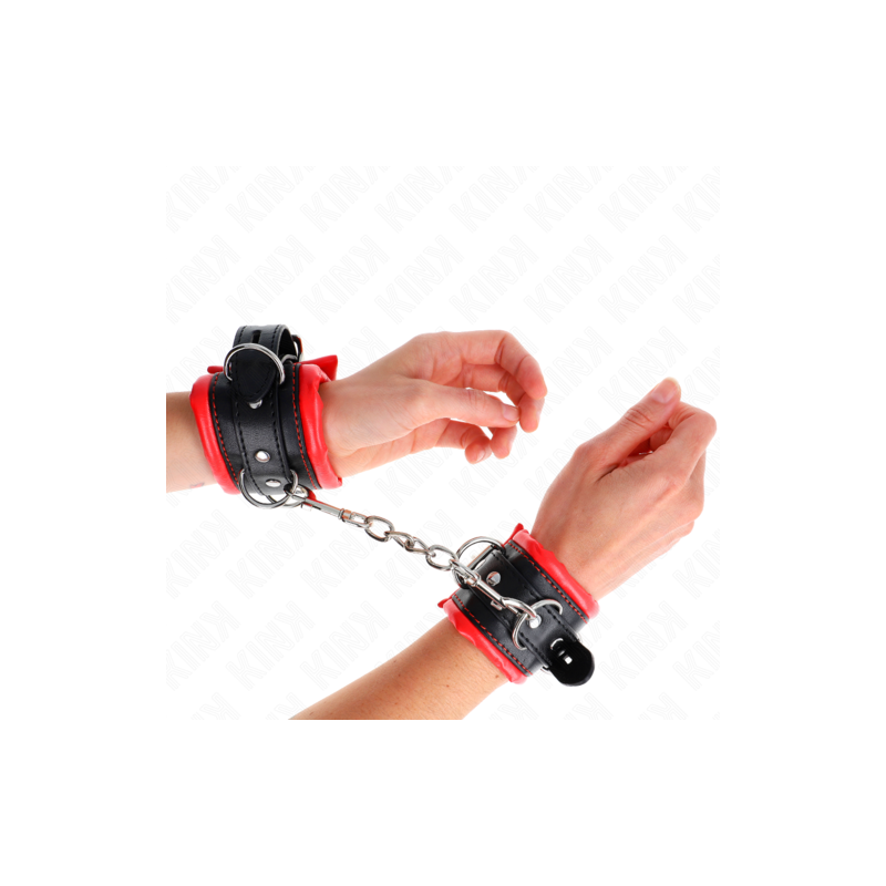 Bracelets lourds doublés de fourrure rouge Kink