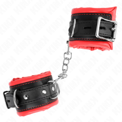 Bracelets lourds doublés de fourrure rouge Kink