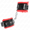 Bracelets lourds doublés de fourrure rouge Kink