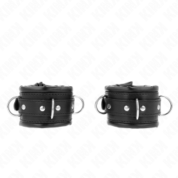 Bracelets lourds doublés de fourrure noire Kink