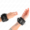 Bracelets lourds doublés de fourrure noire Kink