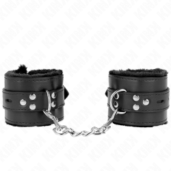 Bracelets noires doublés fourrure Kink