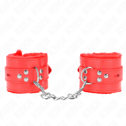 Bracelets rouges doublés fourrure Kink