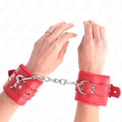 Bracelets rouges doublés fourrure Kink