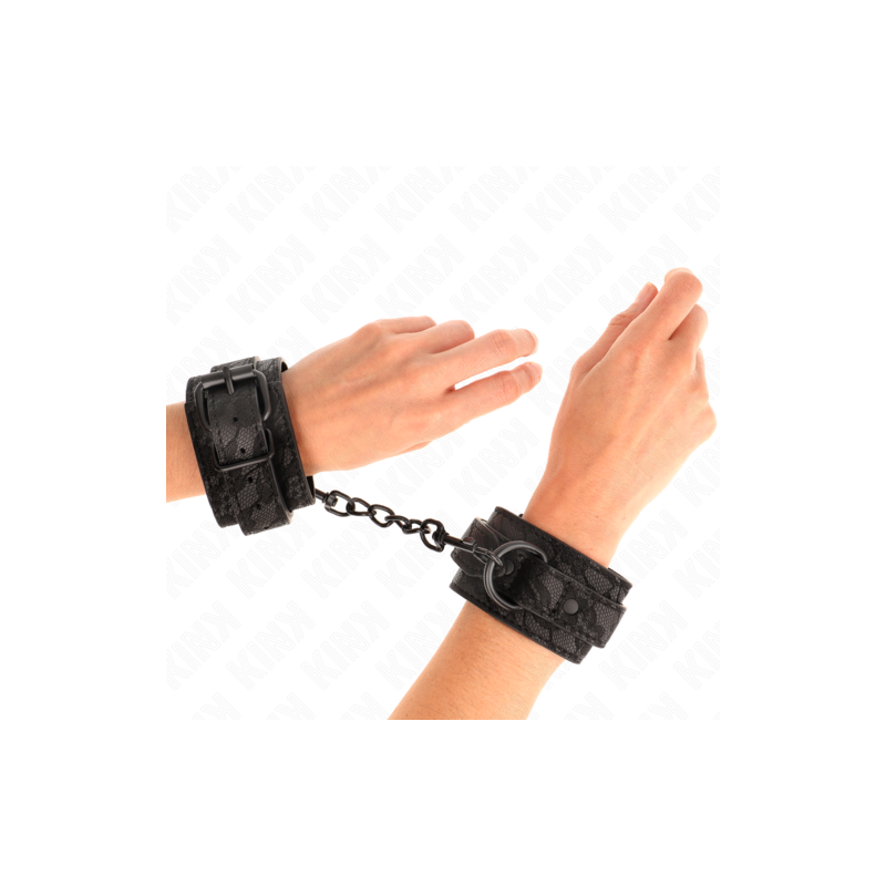 Bracelets cuir noir avec dentelle Kink
