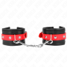 Bracelets cuir noir avec bande rouge Kink