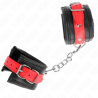 Bracelets cuir noir avec bande rouge Kink
