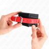Bracelets cuir noir avec bande rouge Kink