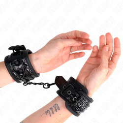 Bracelets cuir noir motif brillants Kink