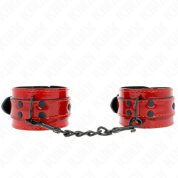 Bracelets cuir rouge foncé Kink