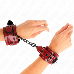Bracelets cuir rouge foncé Kink