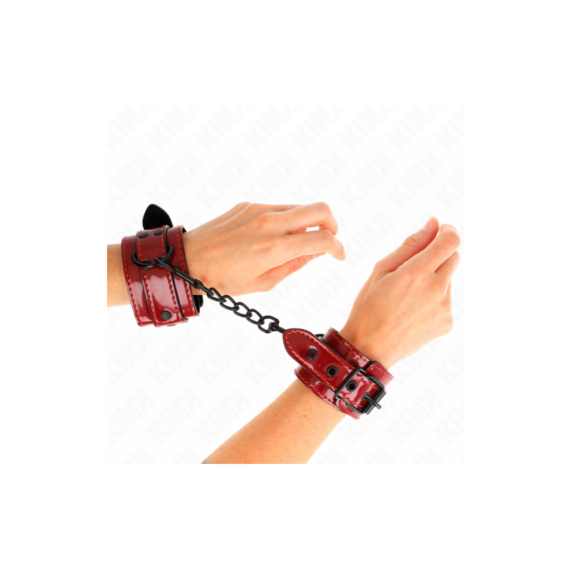 Bracelets cuir rouge foncé Kink
