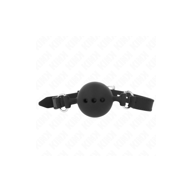 Bâillon boule noire en silicone kink