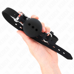 Bâillon boule noire en silicone kink