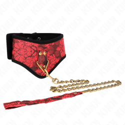 Collier Scandale avec dentelle et laisse Kink