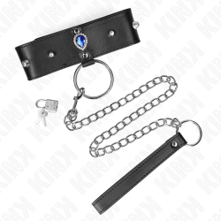 Collier avec diamant bleu et laisse kink