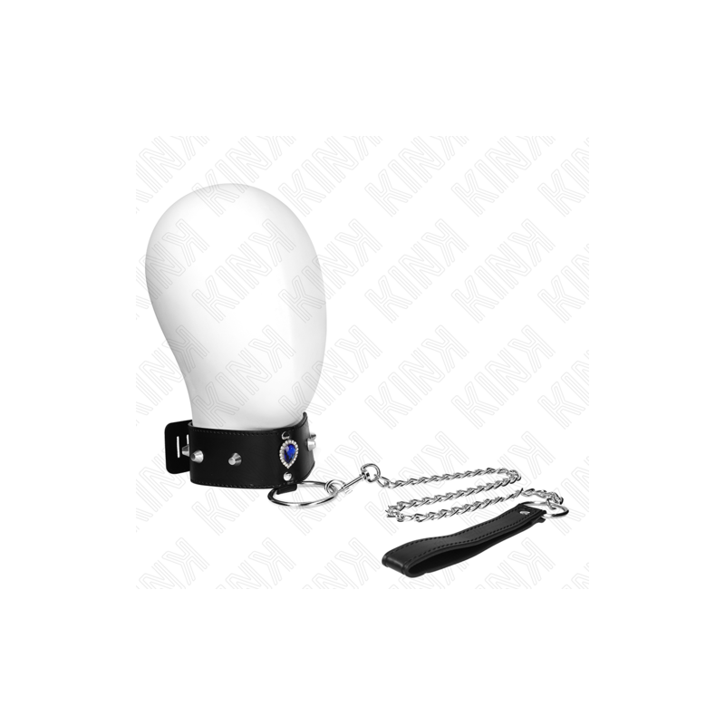 Collier avec diamant bleu et laisse kink