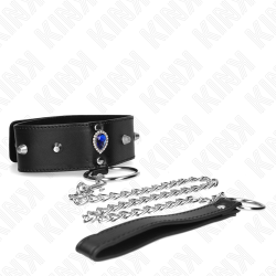 Collier avec diamant bleu et laisse kink