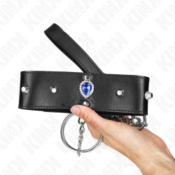 Collier avec diamant bleu et laisse kink