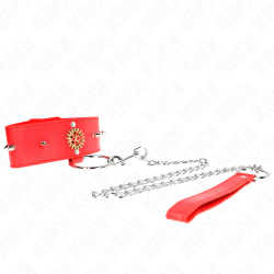 Collier rouge avec diamant et laisse Kink