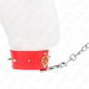 Collier rouge avec diamant et laisse Kink