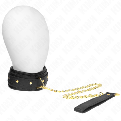 Collier cuir éponge avec laisse Kink