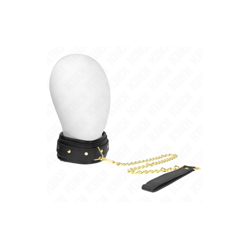 Collier cuir éponge avec laisse Kink