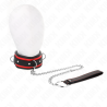 Collier noir rouge avec laisse Kink