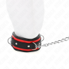 Collier noir rouge avec laisse Kink