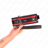 Collier noir rouge avec laisse Kink