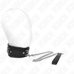 Collier lourd en cuir avec laisse Kink