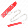 Collier rouge à rivets avec laisse Kink