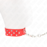 Collier rouge à rivets avec laisse Kink