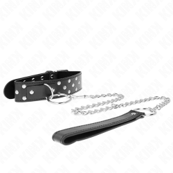 Collier noir à rivets avec laisse Kink